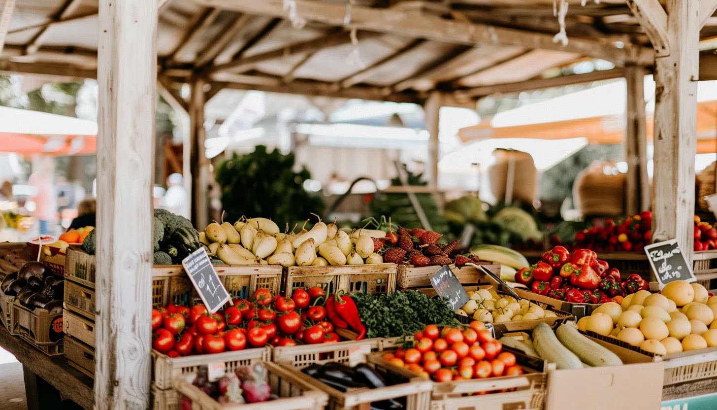 Fresh Produce at a Farmers Market