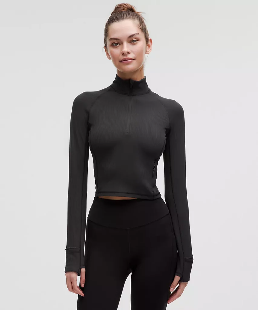 It's Rulu Run Ribbed Cropped Half-Zip from Lululemon