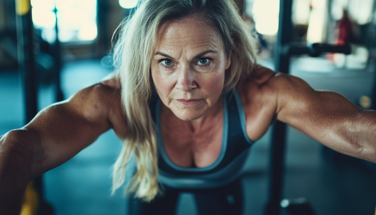 older woman working out